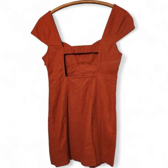 Urban outfitters burnt orange dress large boho chic cottagecore - Picture 2 of 7